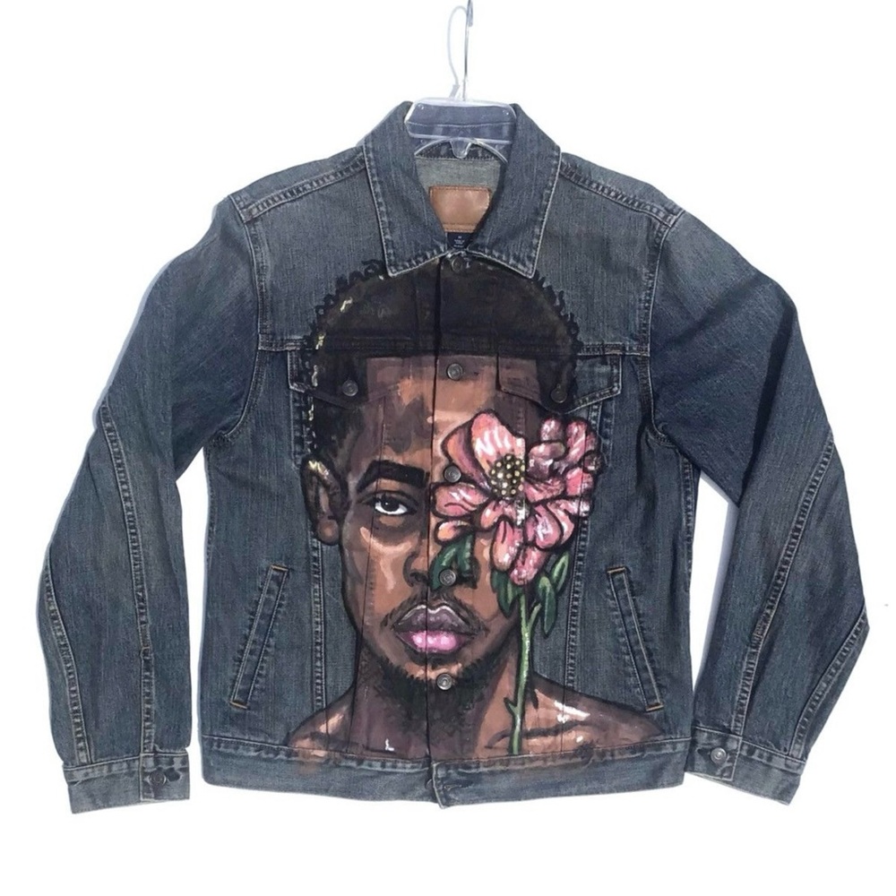 Portrait Painted denim jacket